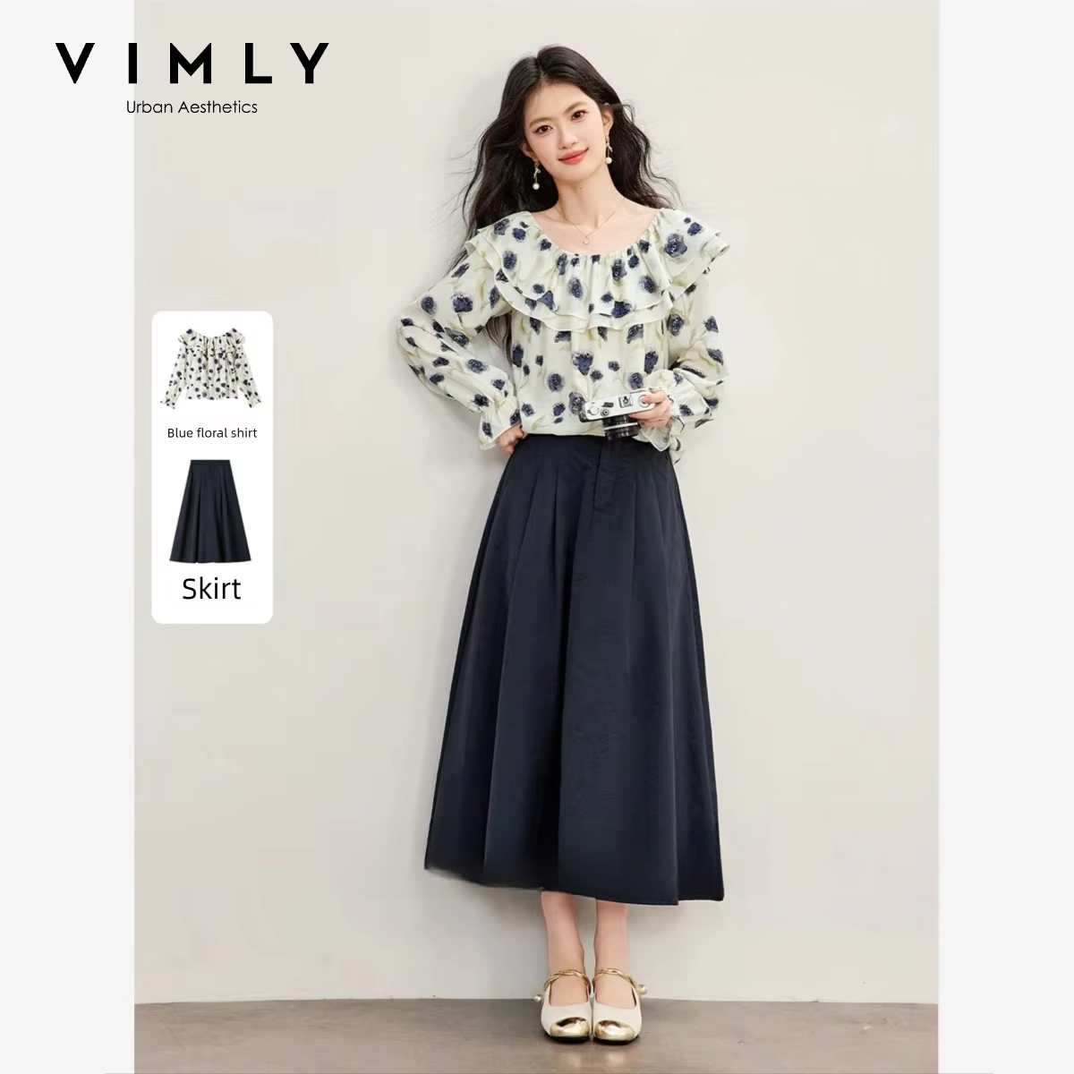 VIMLY Double Layer Ruffle Off  - Blouse Off Shoulder ulasan dan harga