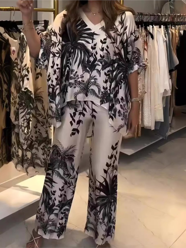 Elegant Two Piece Office Suit  - Romper Floral Print ulasan dan harga