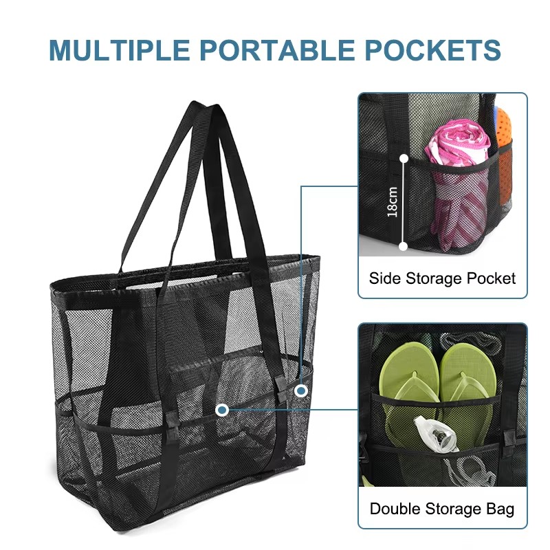 1pc Extra Large Mesh Beach Bag - Tote Bag Beach ulasan dan harga